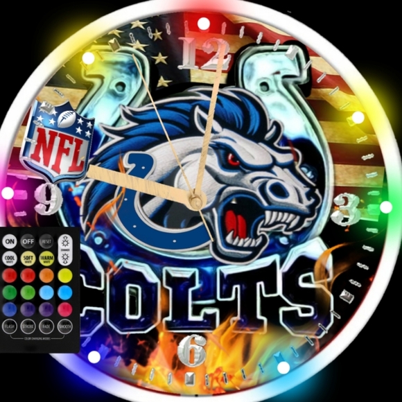 Indianapolis Colts RGB led clock - Picture 2 of 5